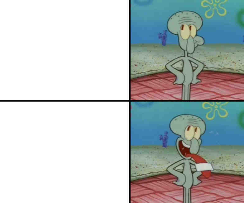 Meme Generator - Squidward sad then happy - Newfa Stuff