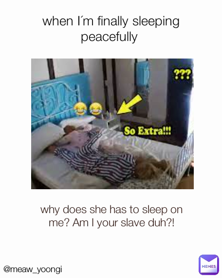@meaw_yoongi why does she has to sleep on me? Am I your slave duh?! when I´m finally sleeping peacefully 