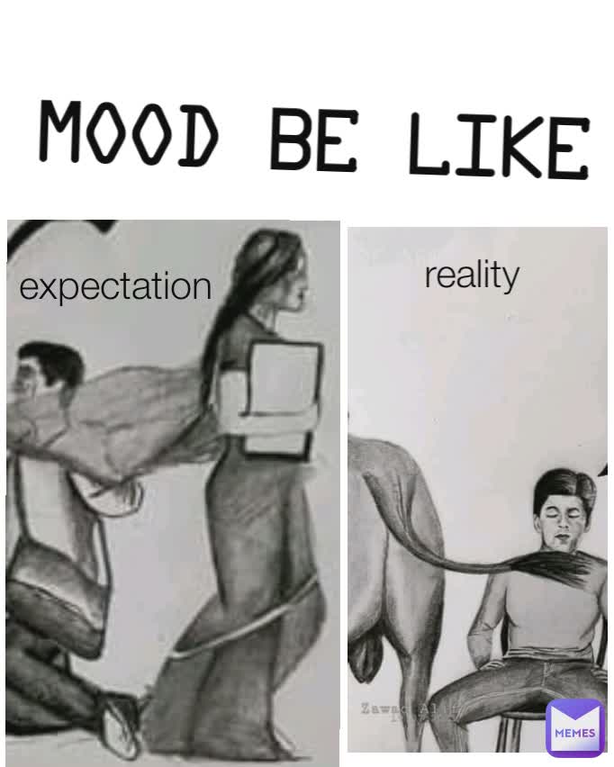 Type Text mood be like  expectation  reality 