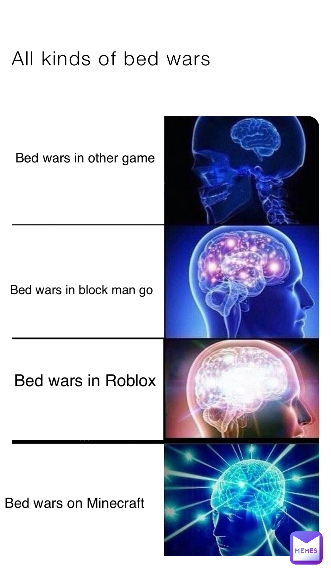 All kinds of bed wars Bed wars in other game Bed wars in Roblox Bed wars in block man go Bed wars on Minecraft