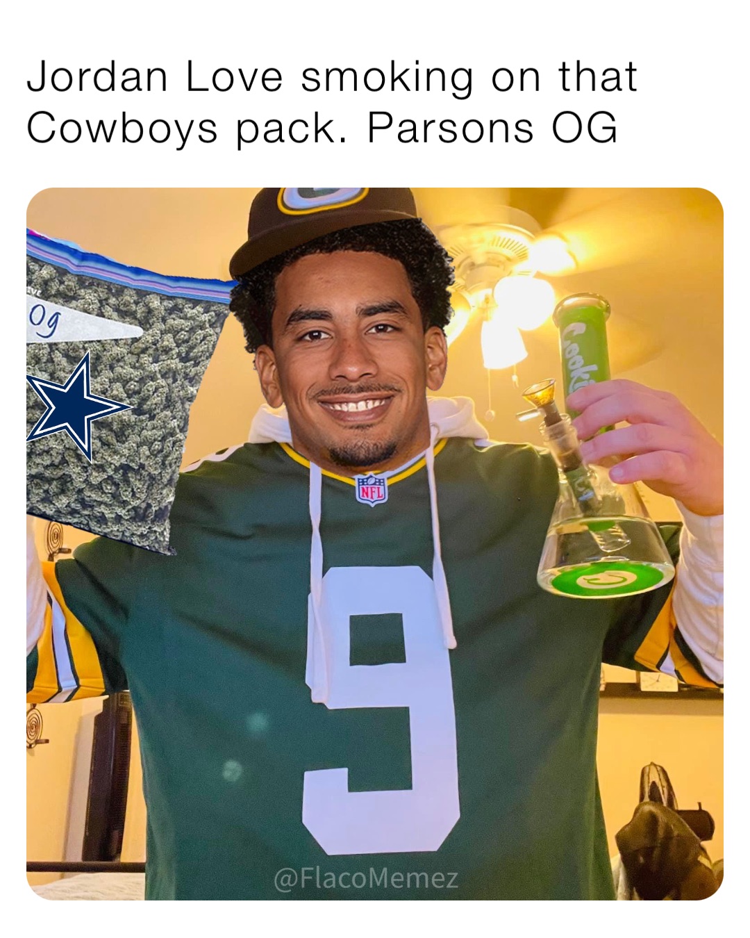 Jordan Love smoking on that Cowboys pack. Parsons OG