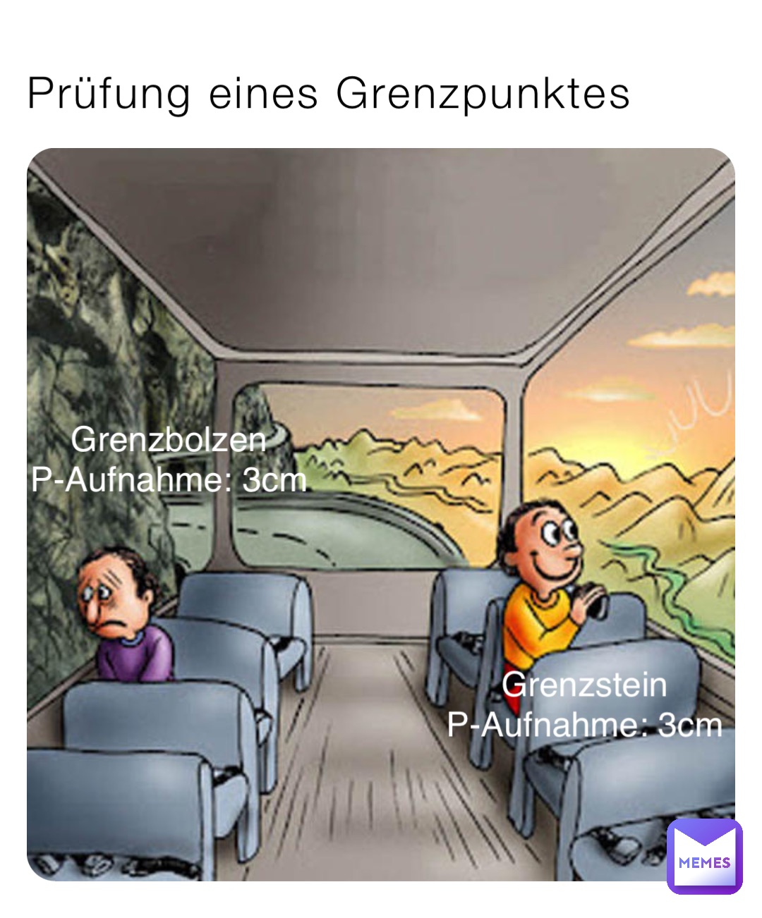 Prüfung eines Grenzpunktes Grenzbolzen
P-Aufnahme: 3cm Grenzstein
P-Aufnahme: 3cm