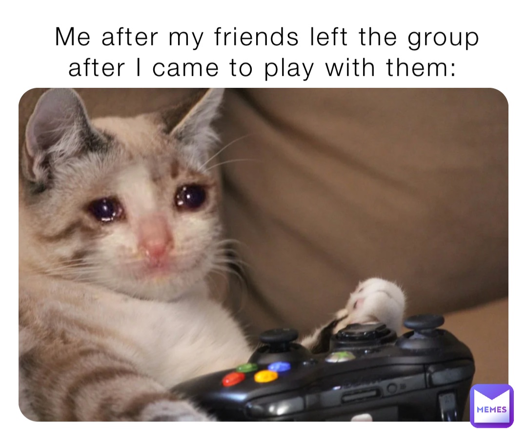 Me after my friends left the group after I came to play with them: