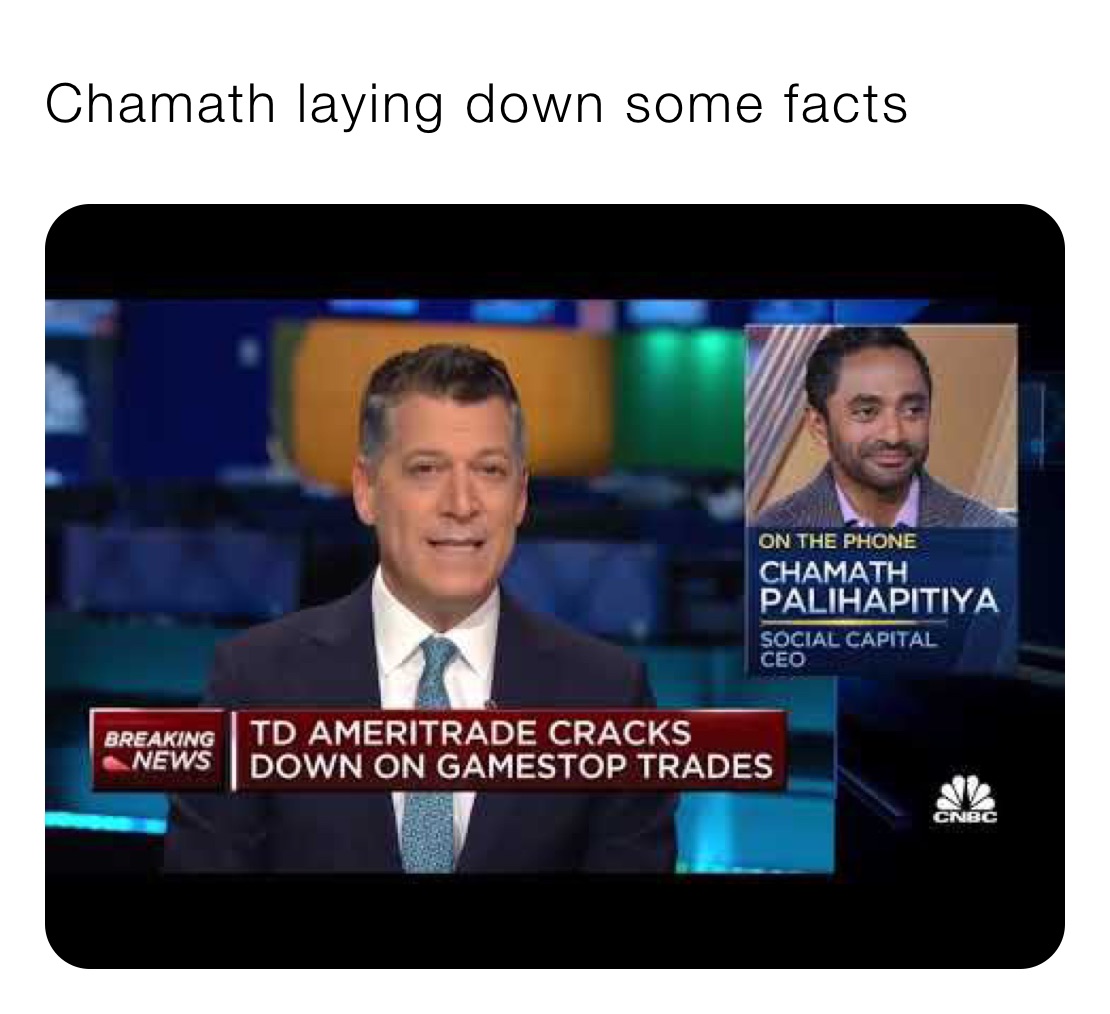 Chamath laying down some facts