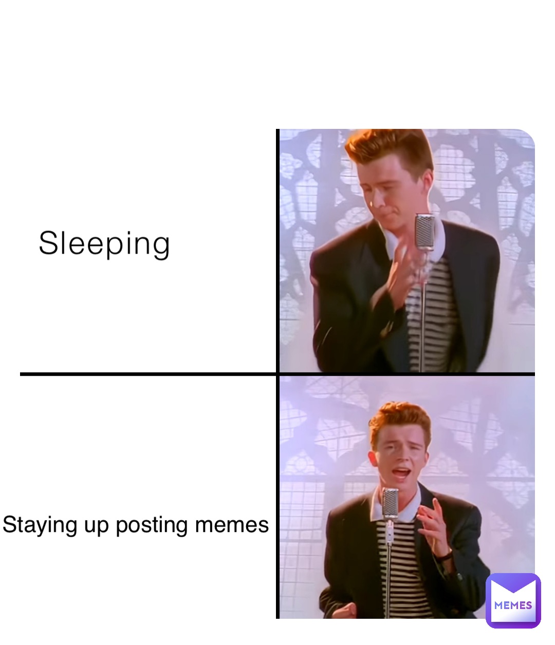 Sleeping Staying up posting memes