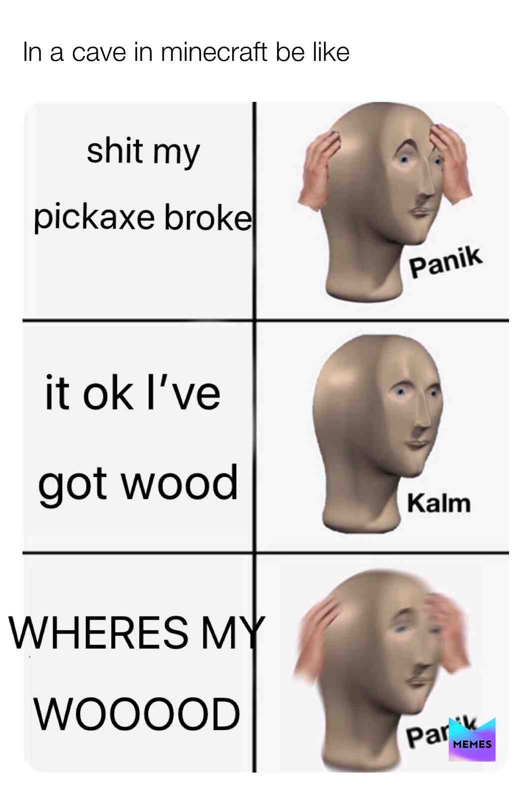 This is real pain #oops #minecraft #meme #cave #funny #omg #ohno