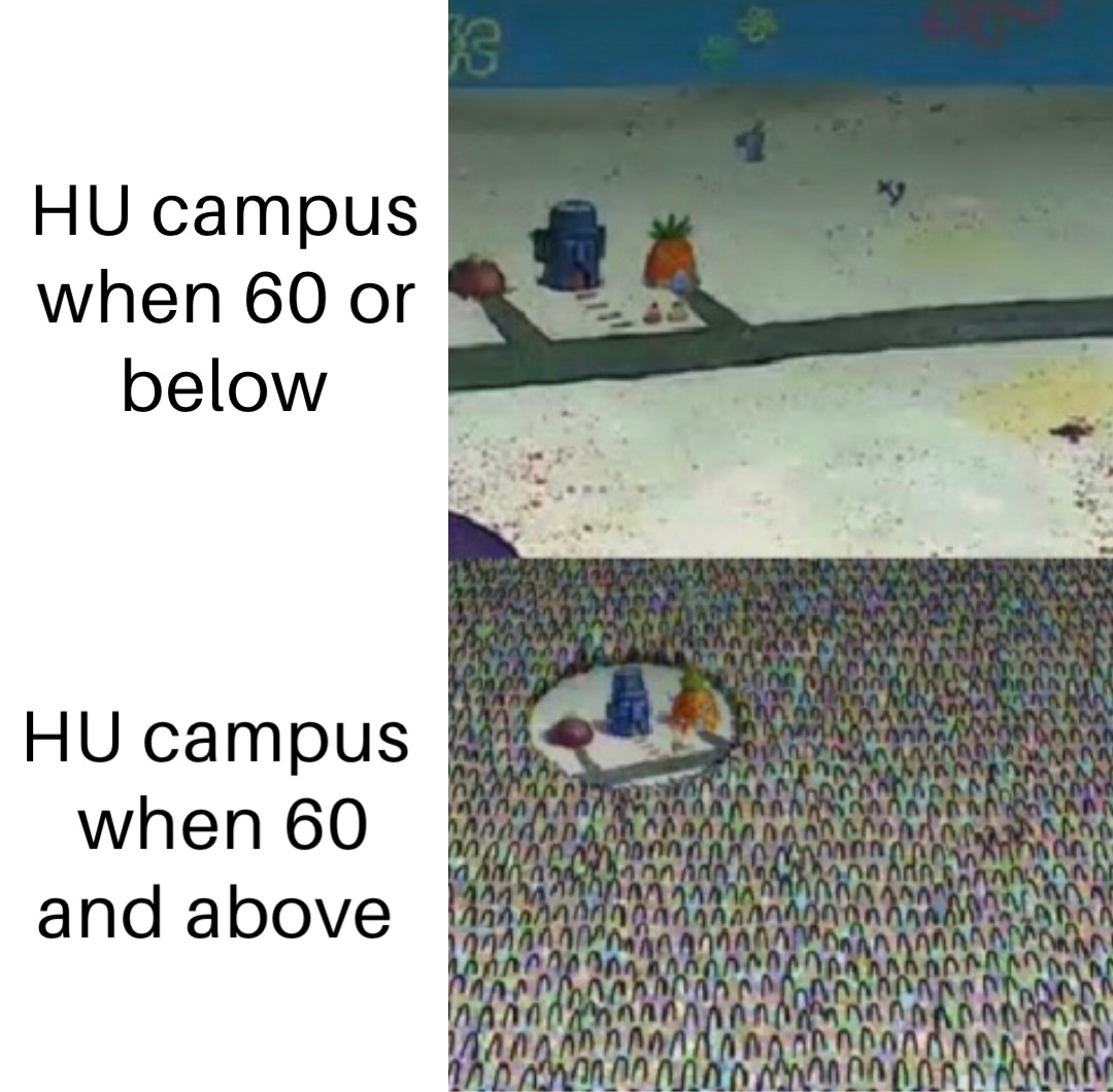 HU campus when 60 or below HU campus when 60 and above