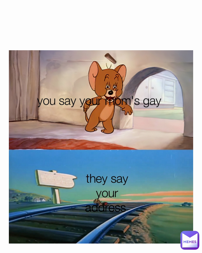 you say your mom's gay they say your address 