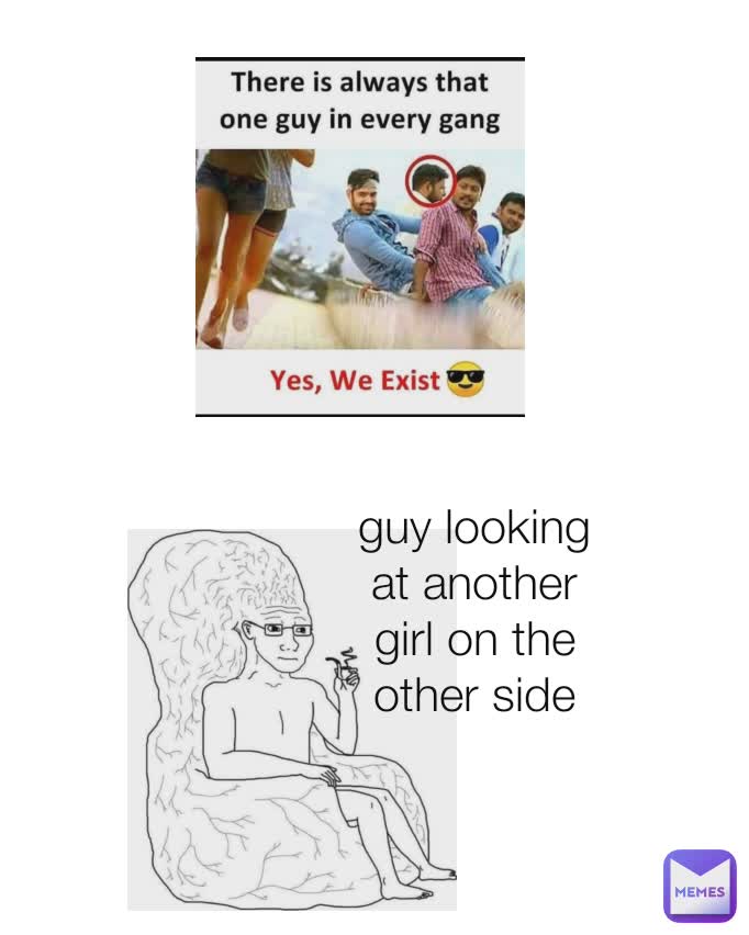 guy looking at another girl on the other side