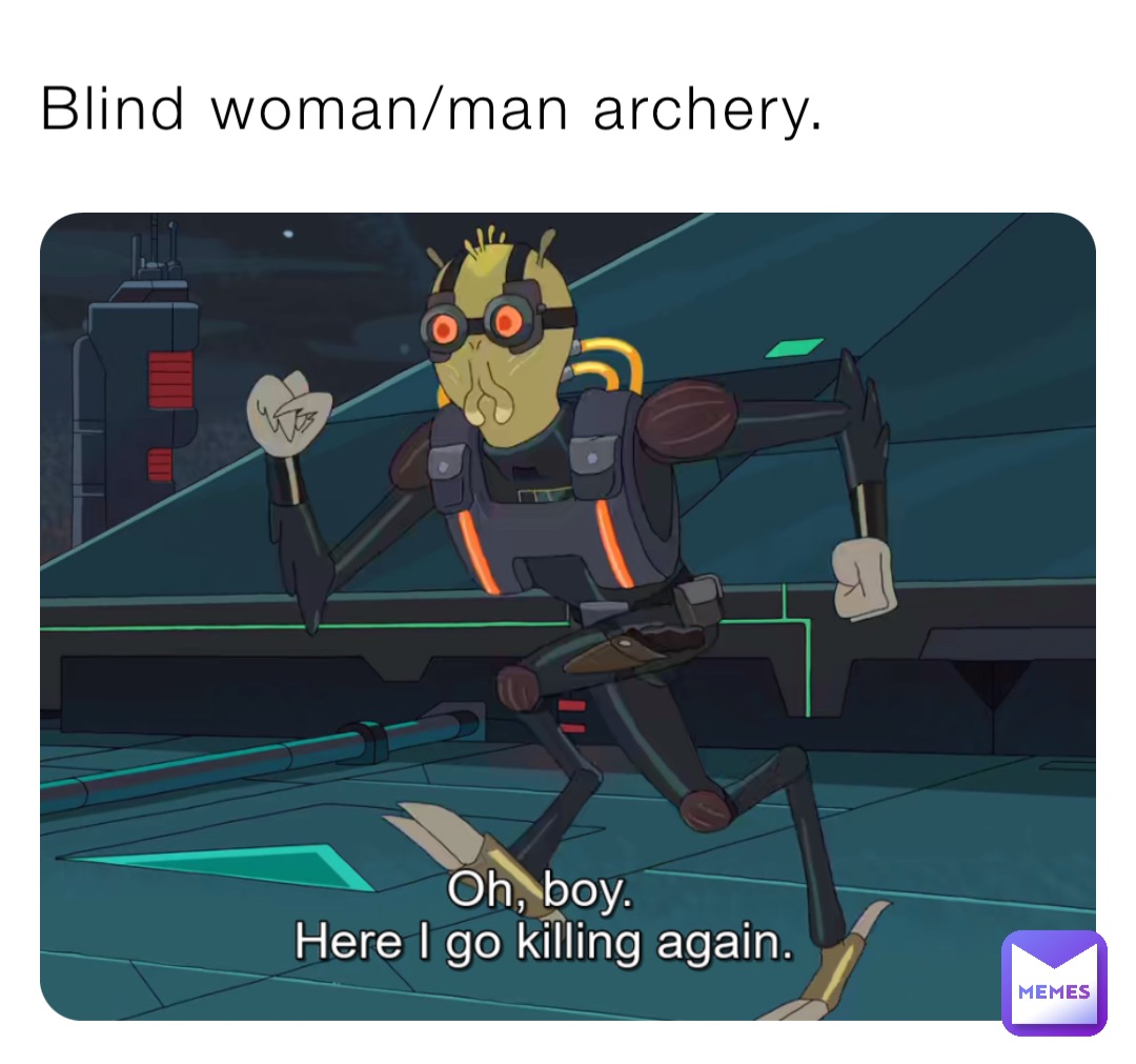 Blind woman/man archery.