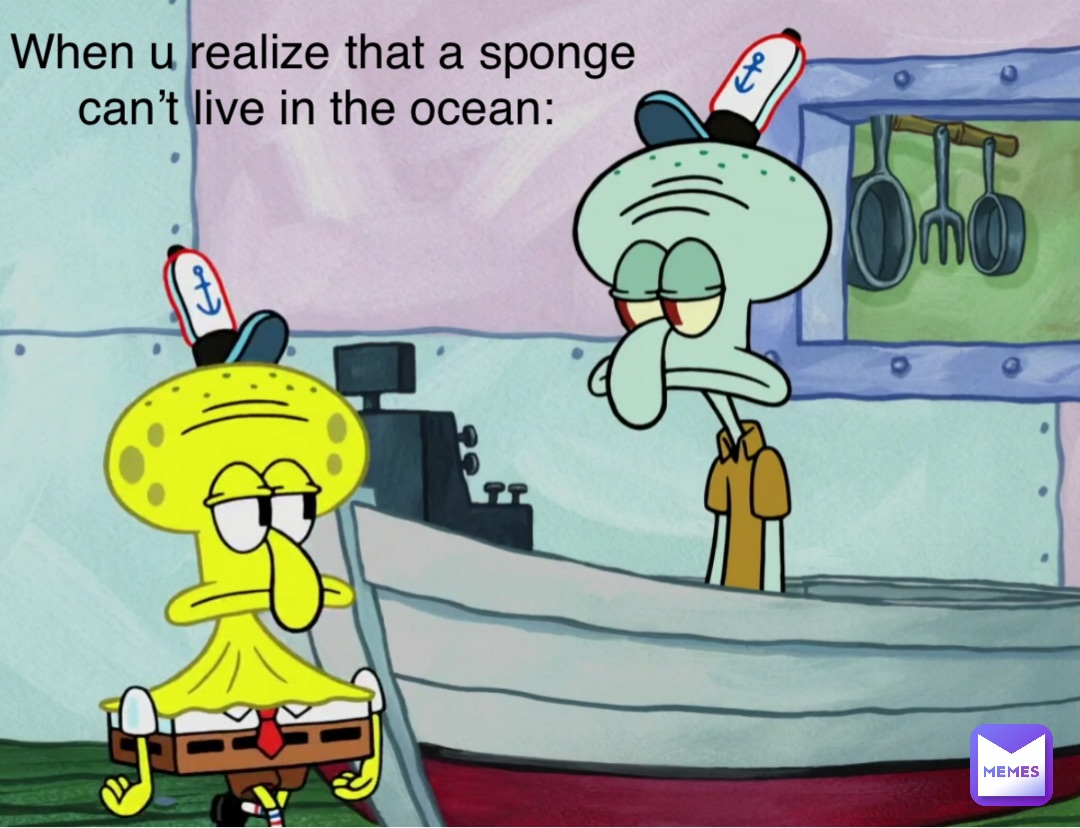 When u realize that a sponge can’t live in the ocean: