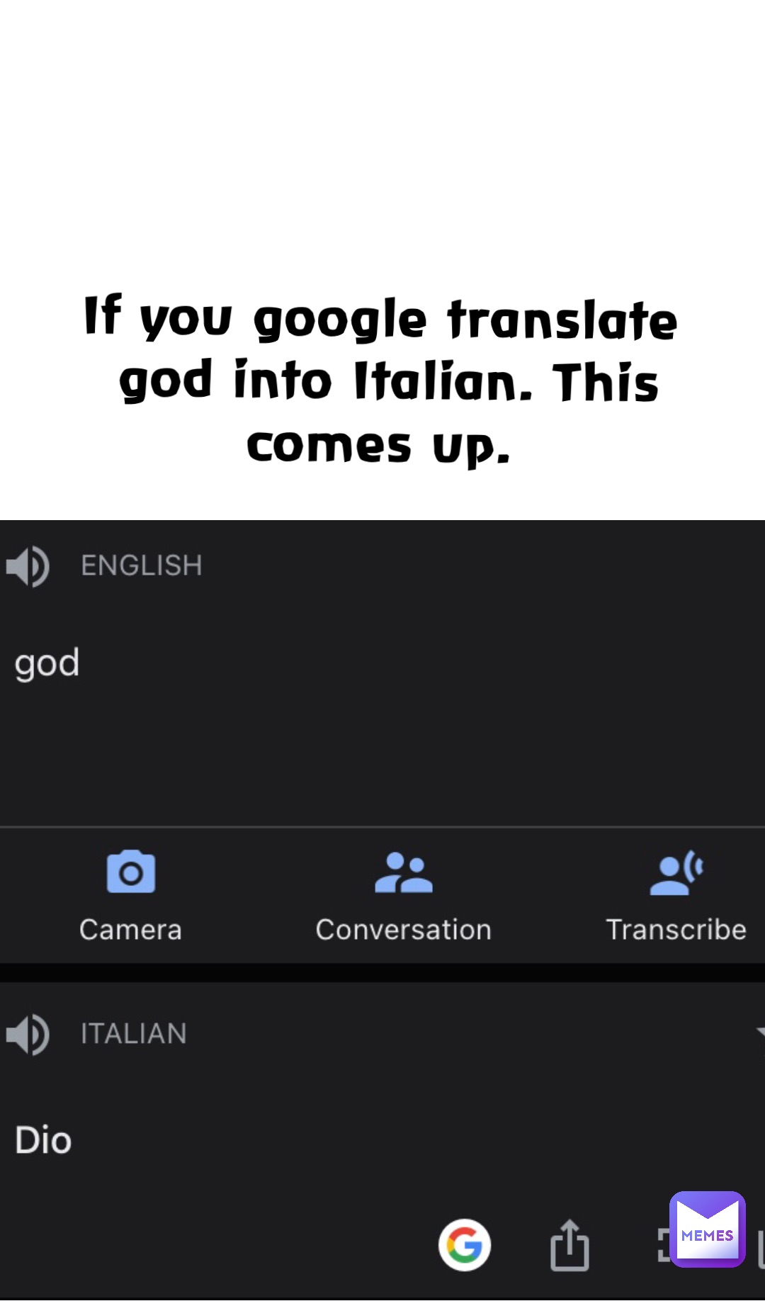 If you google translate god into Italian. This comes up.