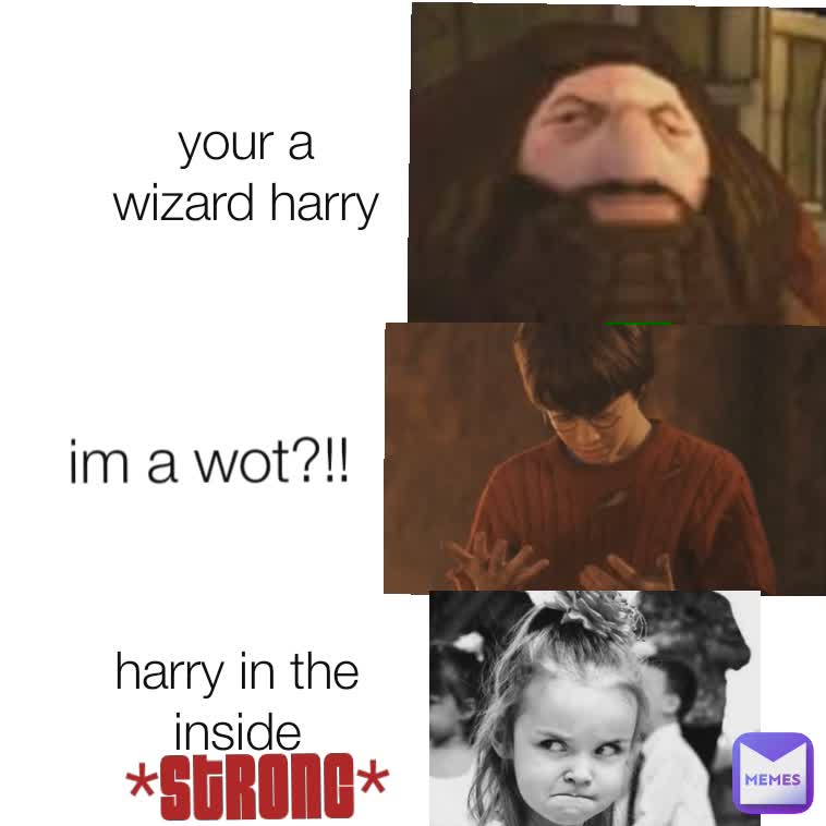 your a wizard harry im a wot?!! harry in the inside *strong*
