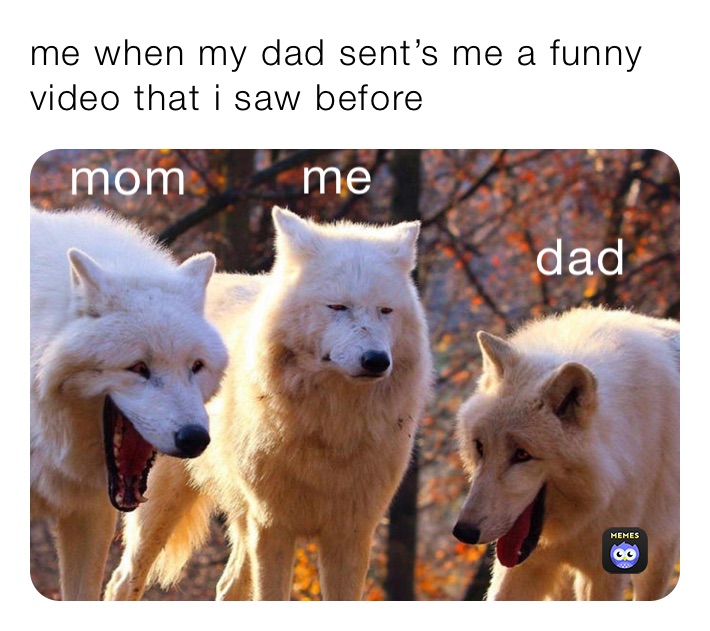 me when my dad sent’s me a funny video that i saw before