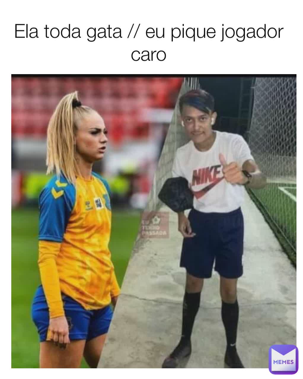 Ela toda gata // eu pique jogador caro Ela toda gata// eu pique jogador caro