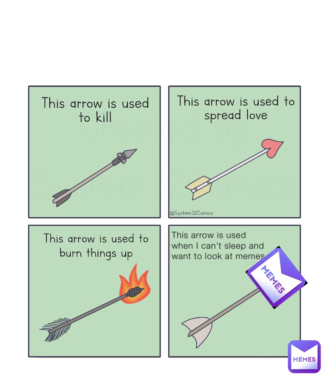 This arrow is used when I can’t sleep and want to look at memes