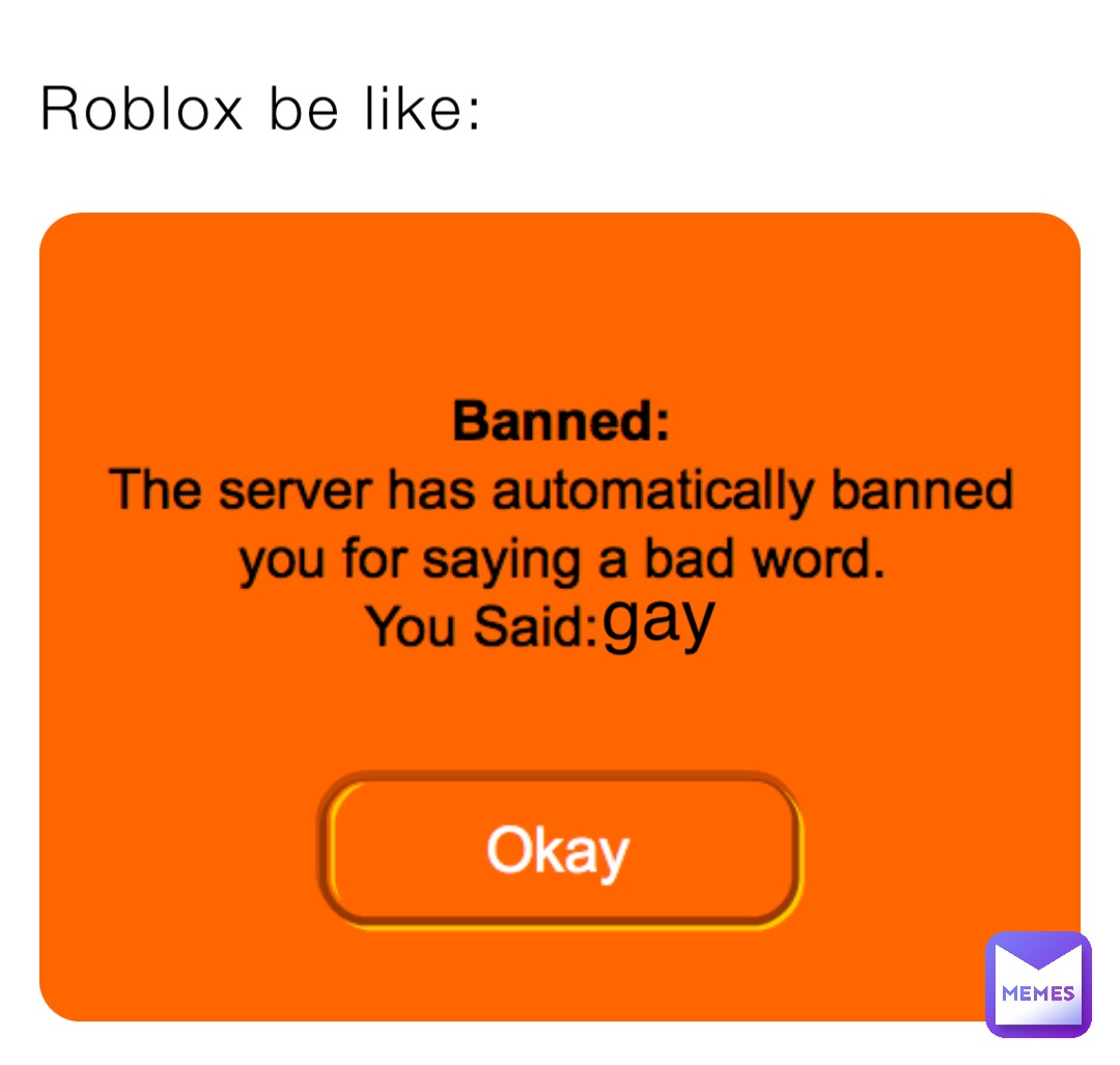 Roblox be like: Gay gay