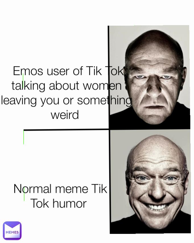  Emos user of Tik Tok talking about women leaving you or something weird  Normal meme Tik Tok humor 