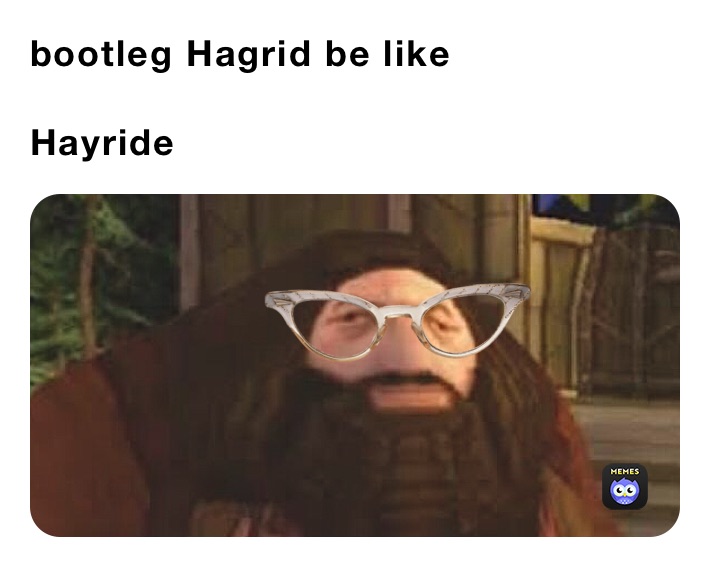 bootleg Hagrid be like 

Hayride ￼