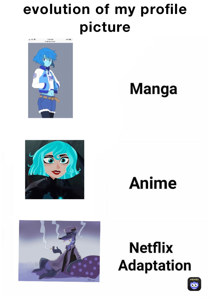 evolution of my profile picture 