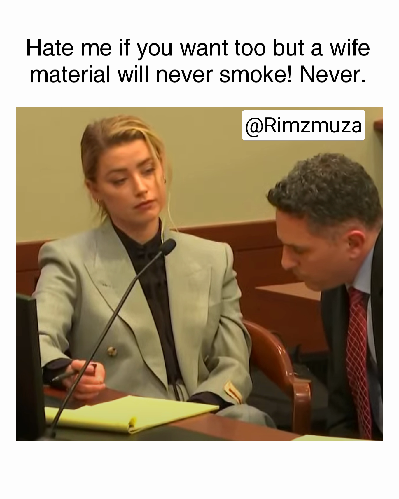@Rimzmuza Hate me if you want too but a wife material will never smoke! Never.