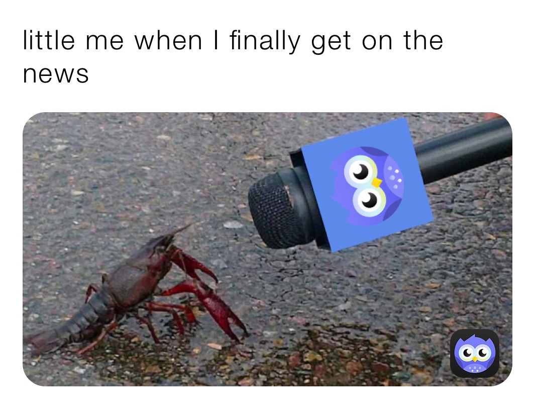 little me when I finally get on the news