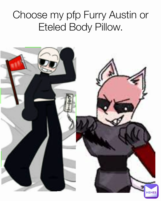 Choose my pfp Furry Austin or Eteled Body Pillow.