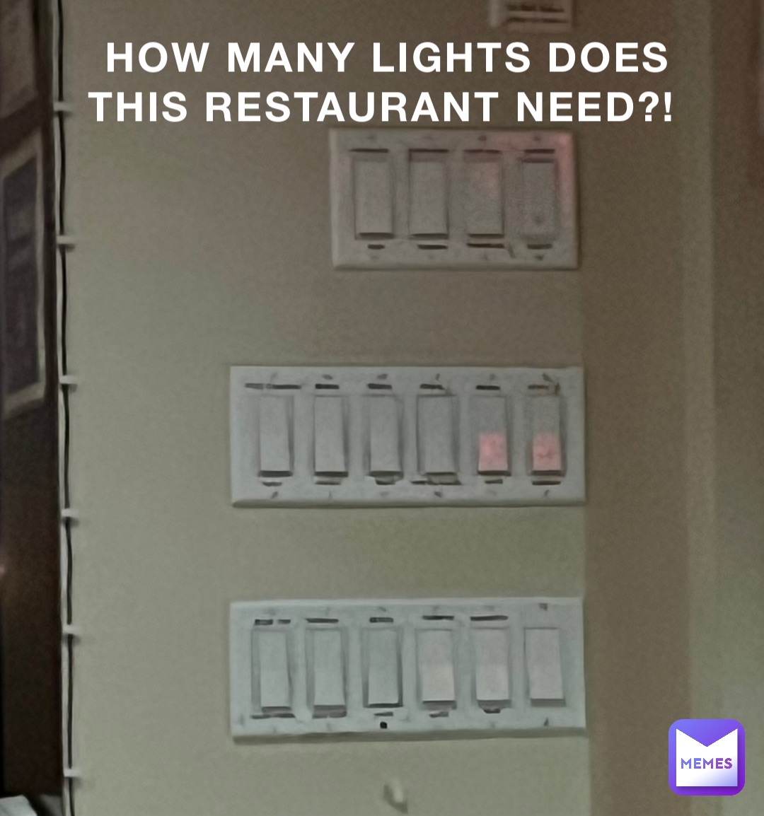 HOW MANY LIGHTS DOES THIS RESTAURANT NEED?! Double tap to edit