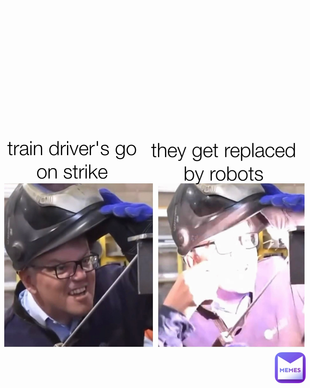 they get replaced by robots train driver's go on strike