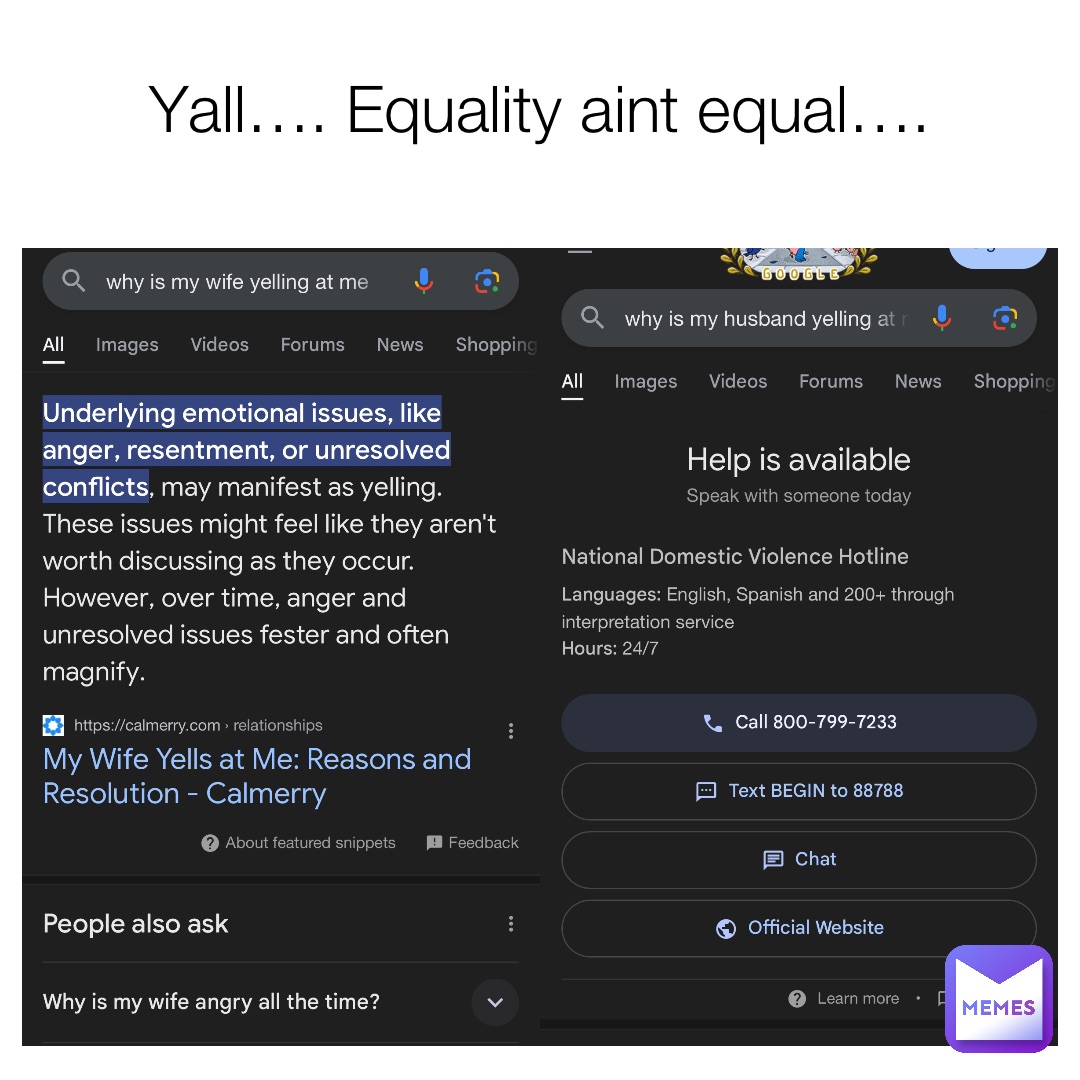 Yall…. Equality aint equal….