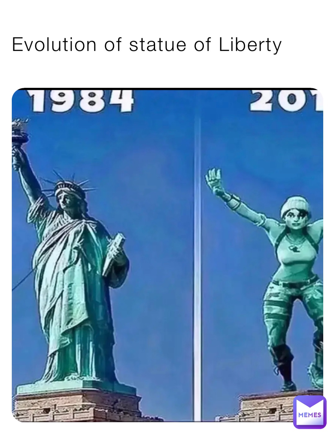 Evolution of statue of Liberty | @basketmen79 | Memes