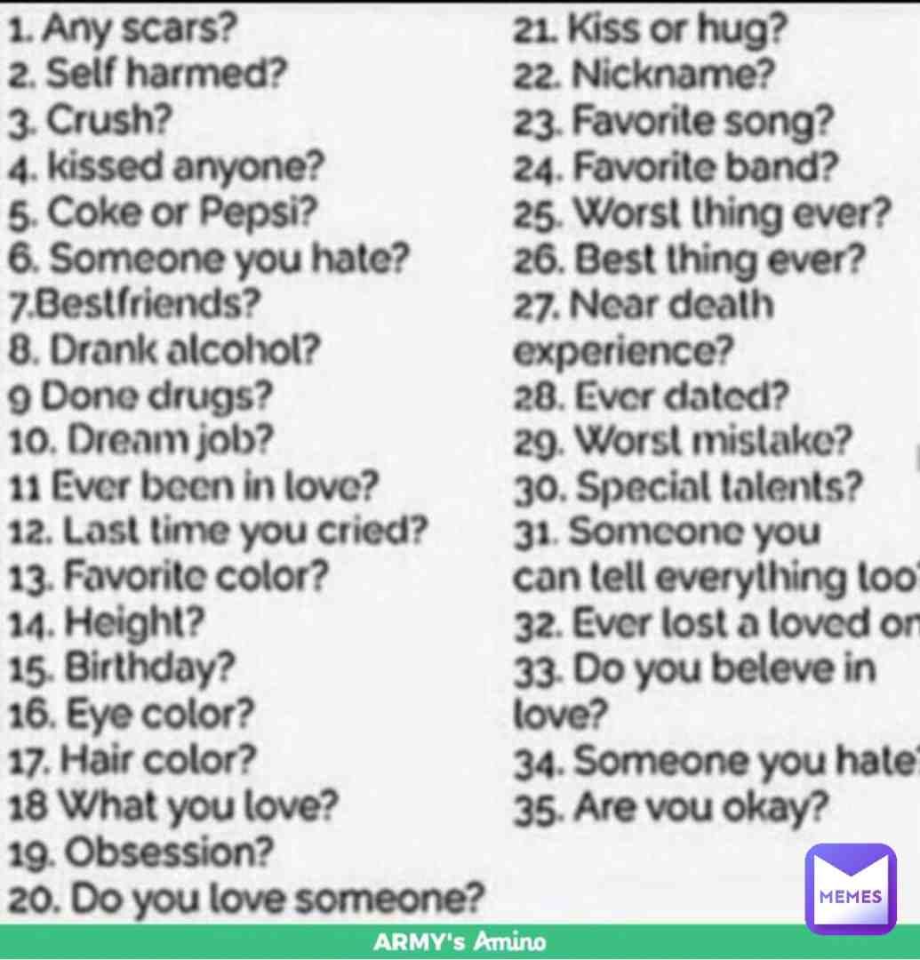Give me numbers and I’ll post my answers!