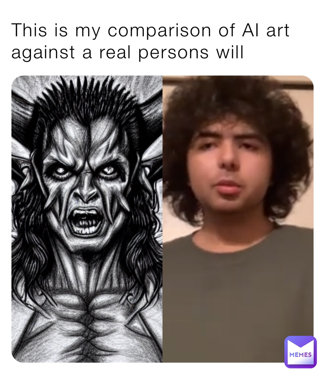 This is my comparison of AI art against a real persons will