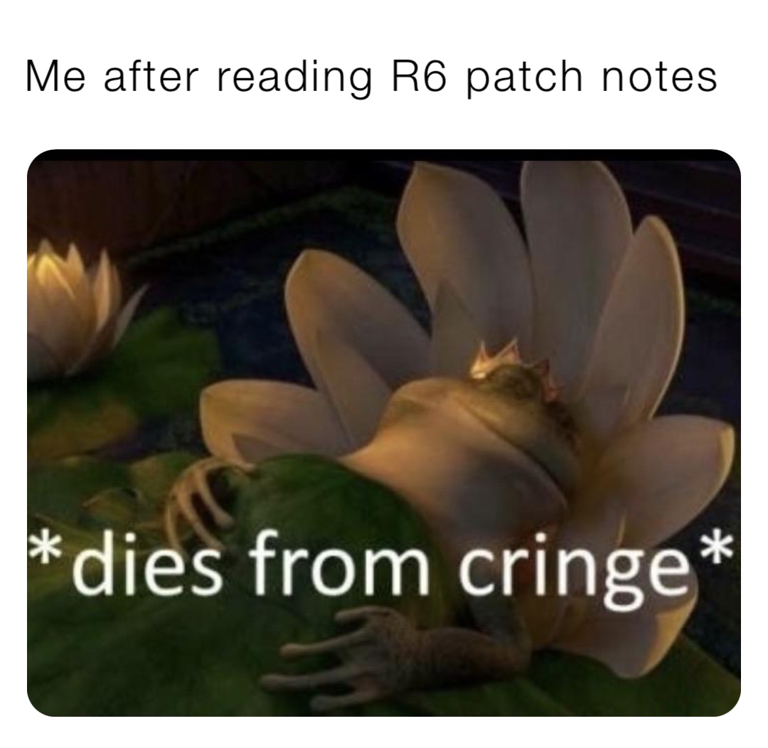 Me after reading R6 patch notes