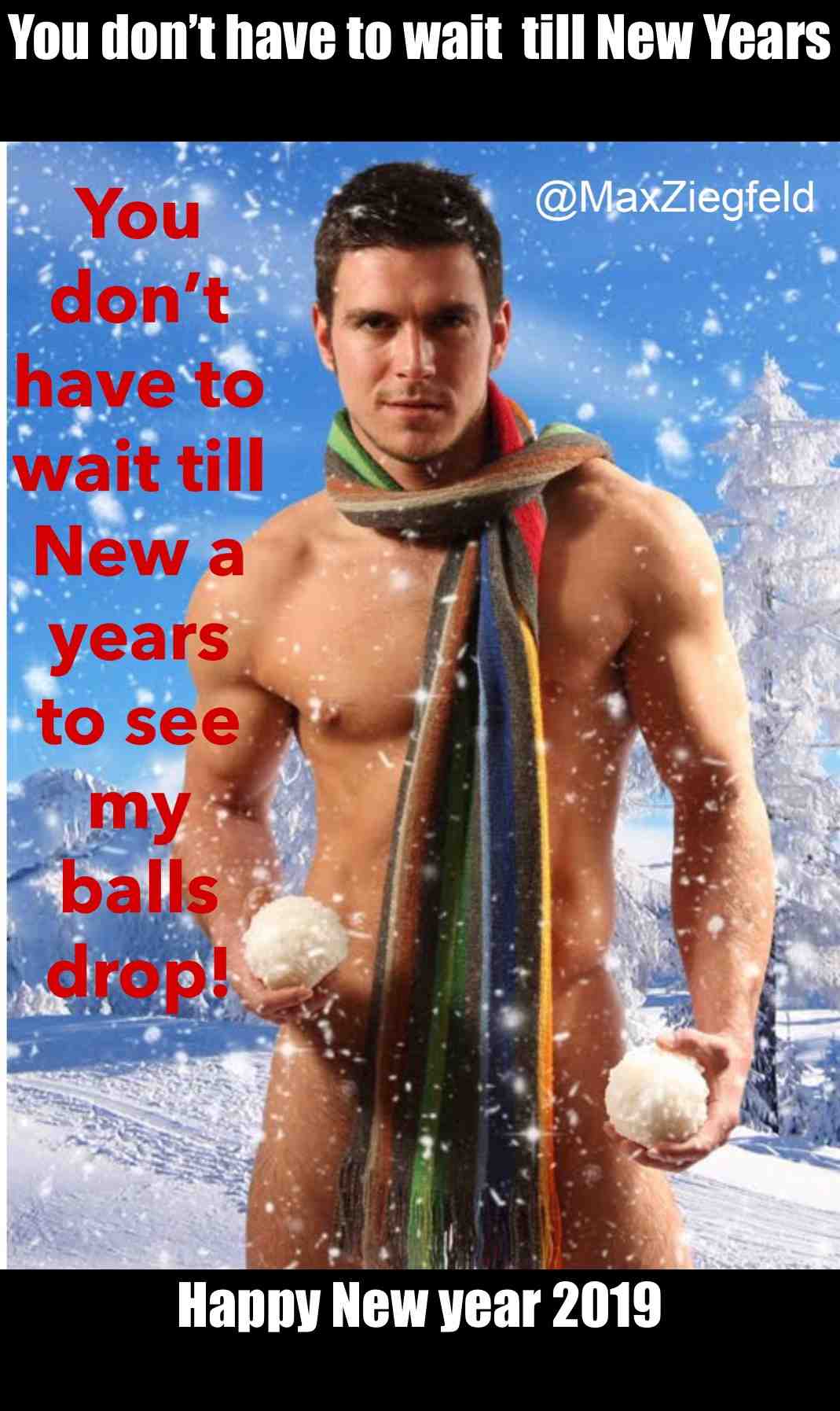 You don\u2019t have to wait till #midnight to see my #balls drop #ball drop #happynewyear #2019 #happy2019 #happynewyear2019
#gaysofinstagram #hunk #champagne #popthecork #out #gay #comedian #outgaycomic #lgbtq #lgbtmemes #lgbtqcomics #stud #funnyman #funnymemes #funnyuncle #haha #shoot #yummy #stud #shirtlessguys #happyholidays