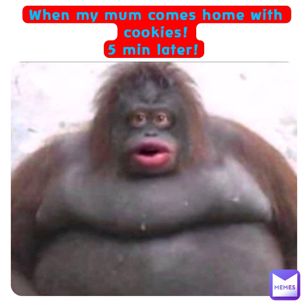 When my mum comes home with cookies! 
5 min later!