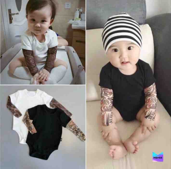 HAHAHA,although BABIES have TATTOOs,they are MADE from the CLOTHES 😂  #babies  #tattoos  #clothes  #meme