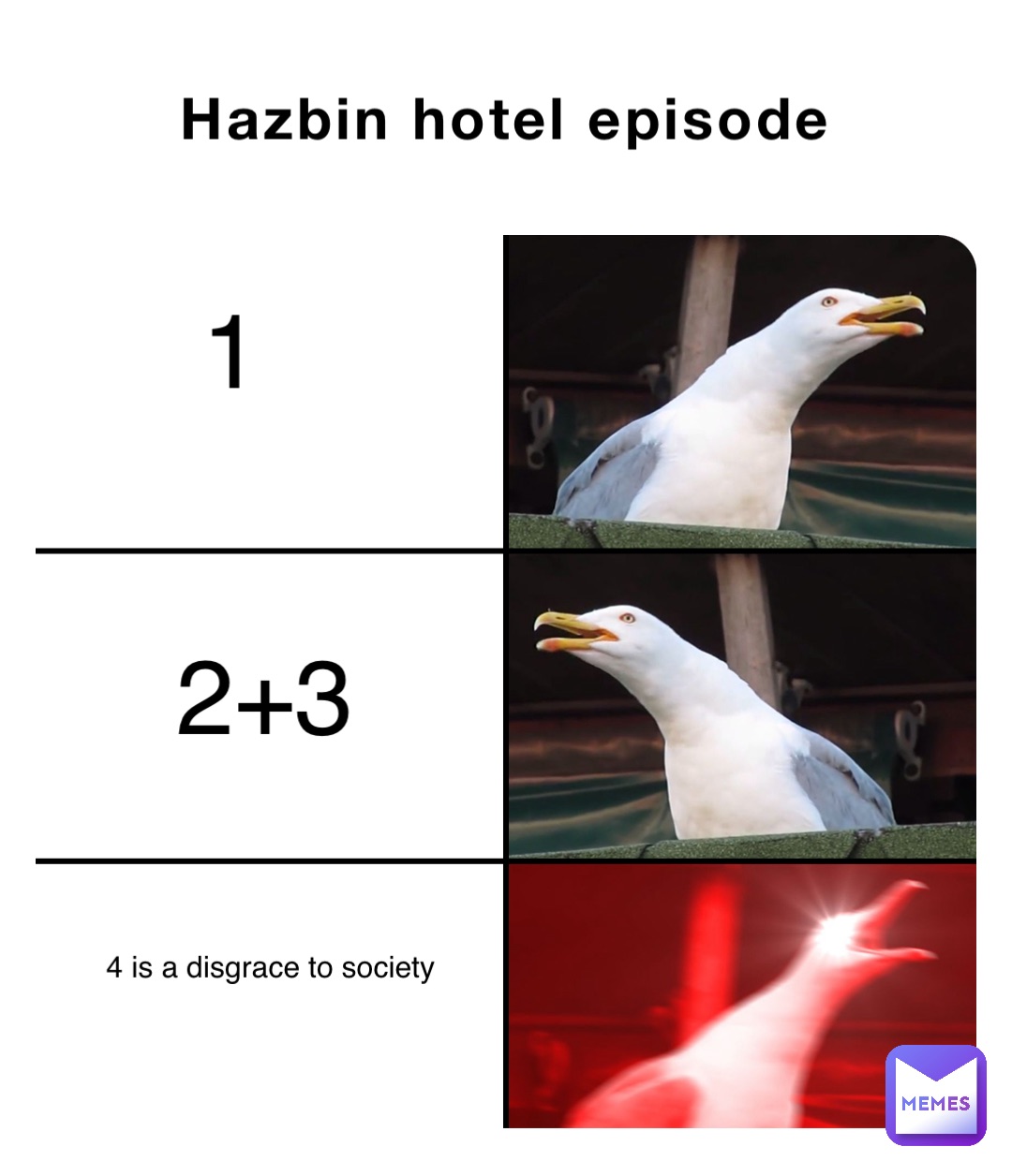 Hazbin hotel episode 1 2+3 4 is a disgrace to society 4 is a disgrace to  society | @GlitchyGalaxy | Memes