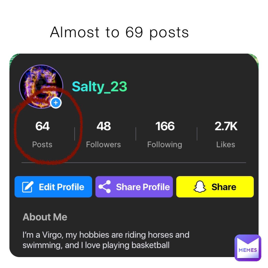 Almost to 69 posts