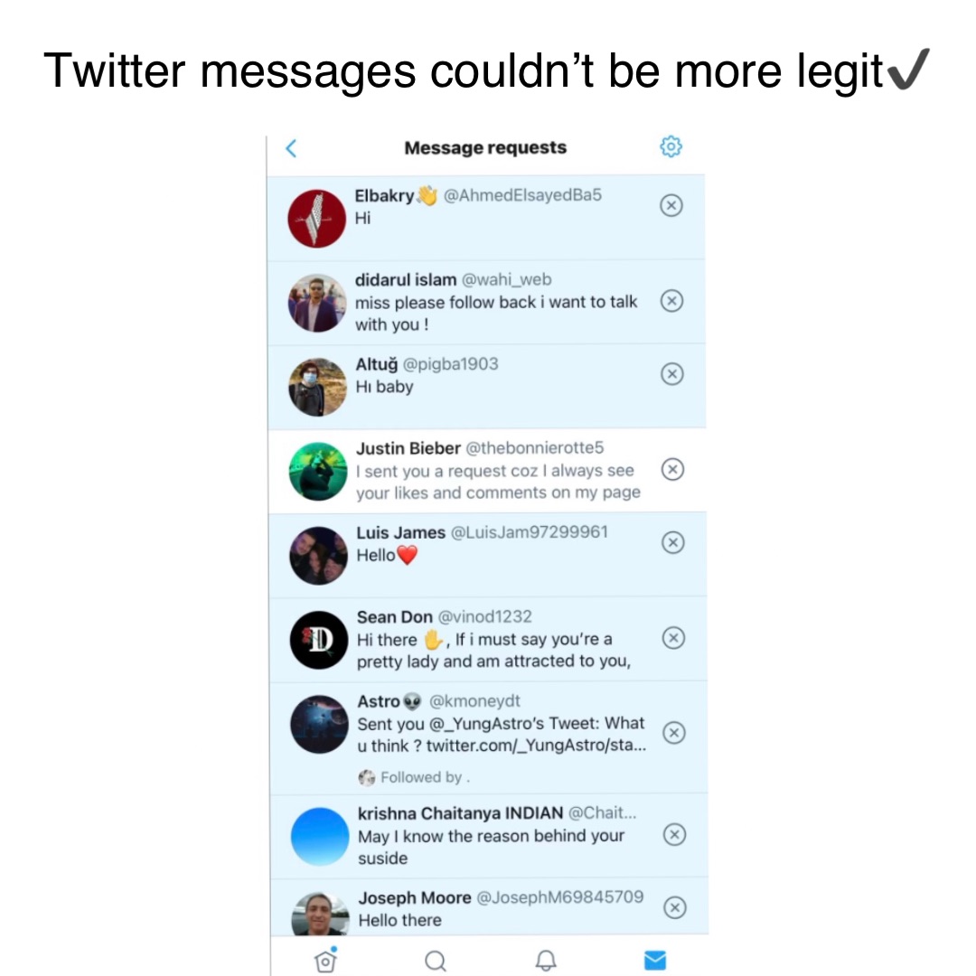 twitter messages couldn’t be more legit✔️