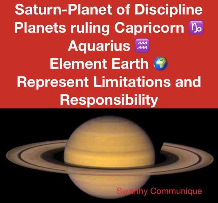 Saturn Planet of Discipline and responsibility