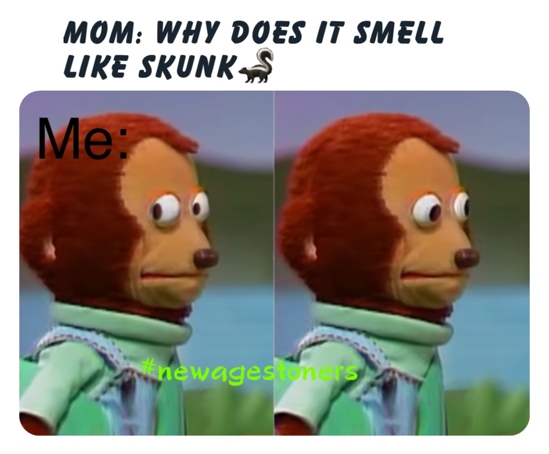 Mom: why does it smell like skunk🦨 Me: #newagestoners