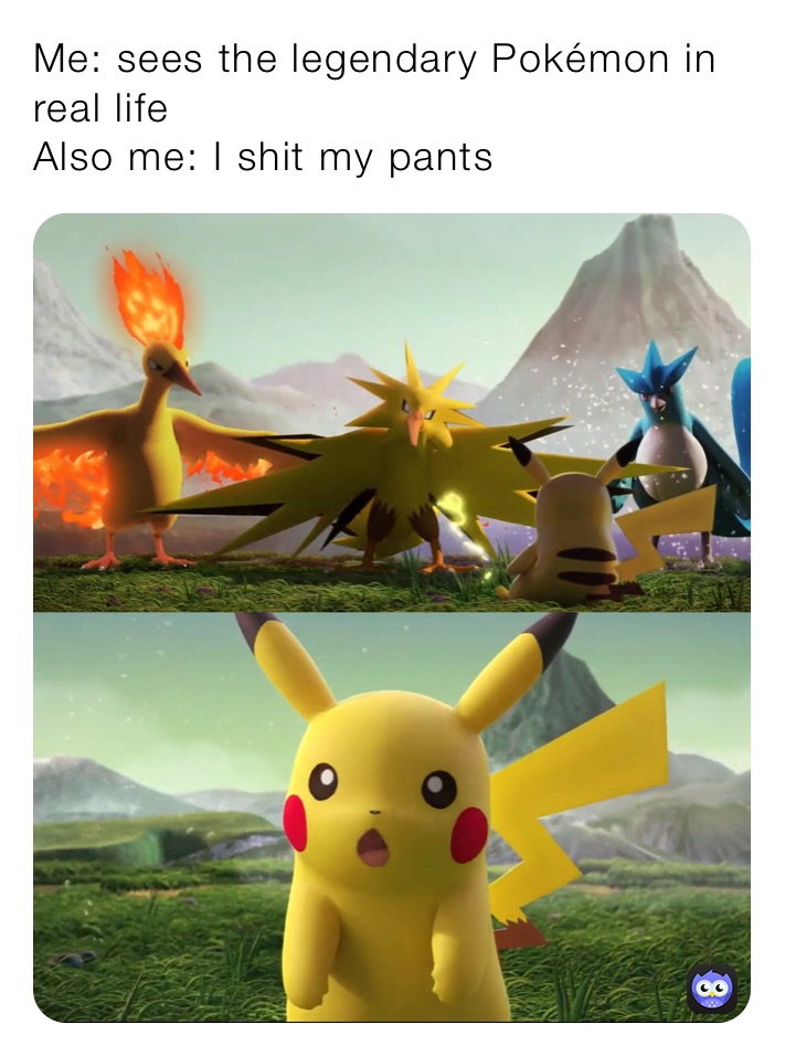 Me: sees the legendary Pokémon in real life 
Also me: I shit my pants