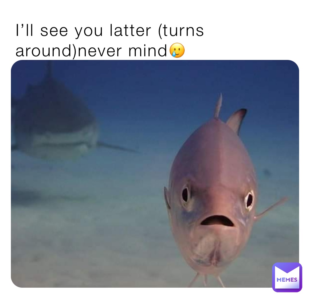 I’ll see you latter (turns around)never mind🥲