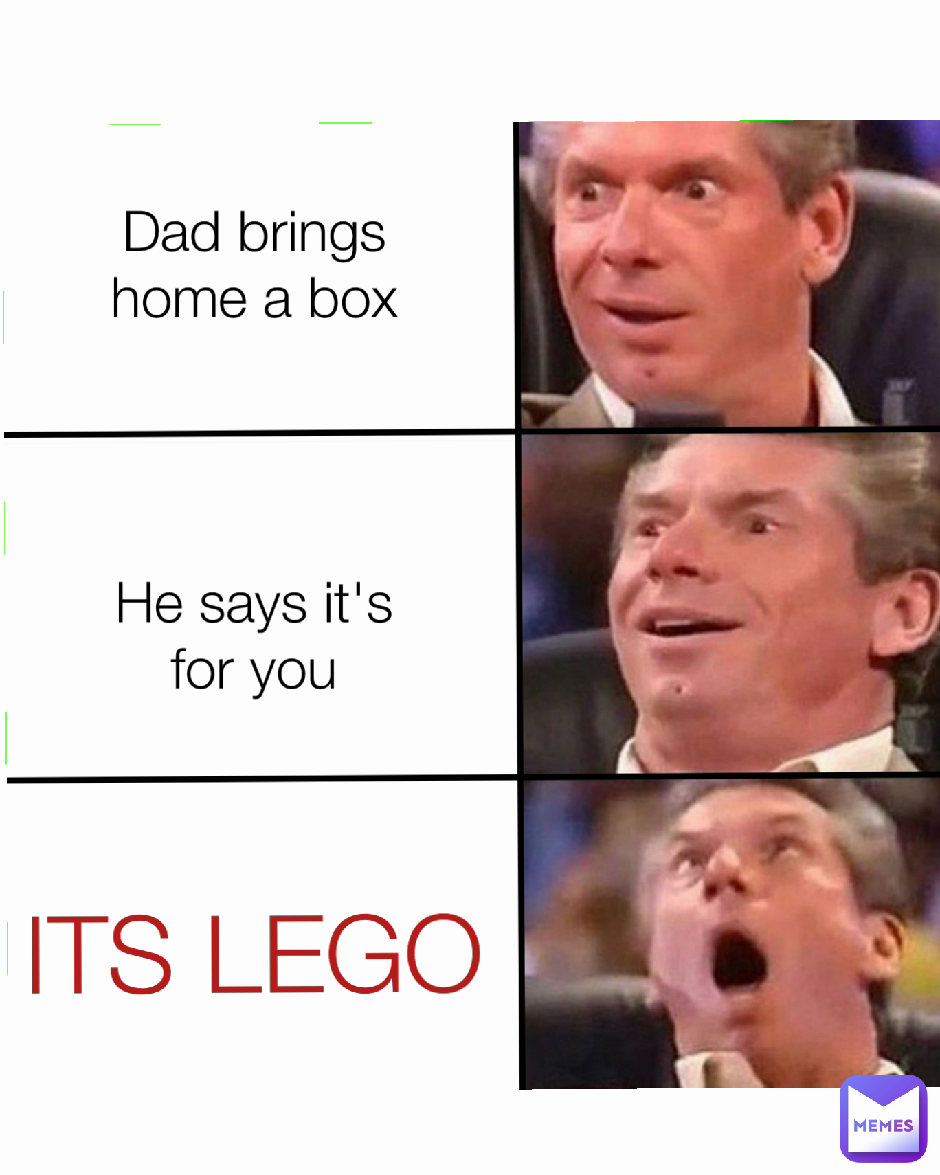 He says it's for you Dad brings home a box ITS LEGO