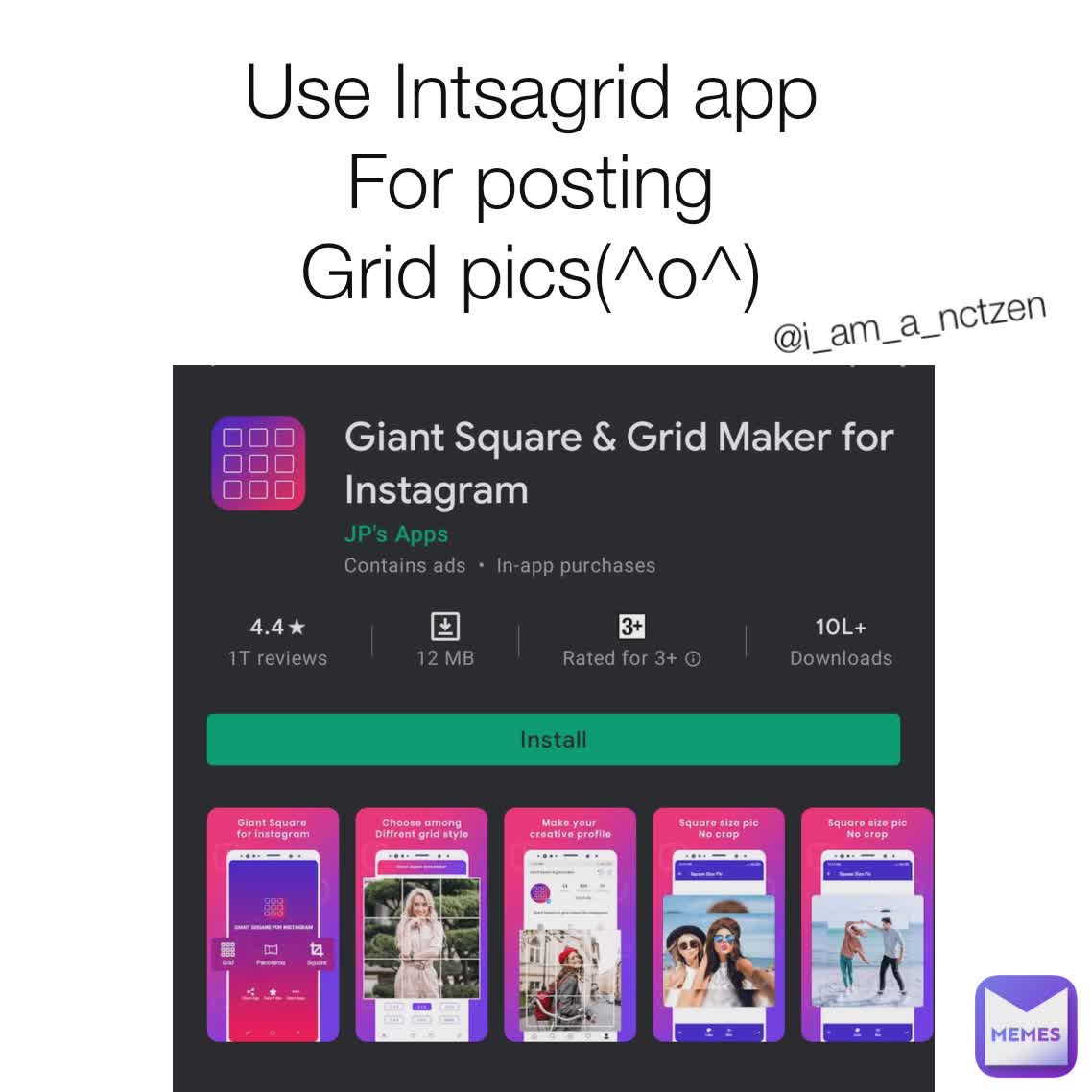 Use Intsagrid app
For posting
Grid pics(^o^) @i_am_a_nctzen 