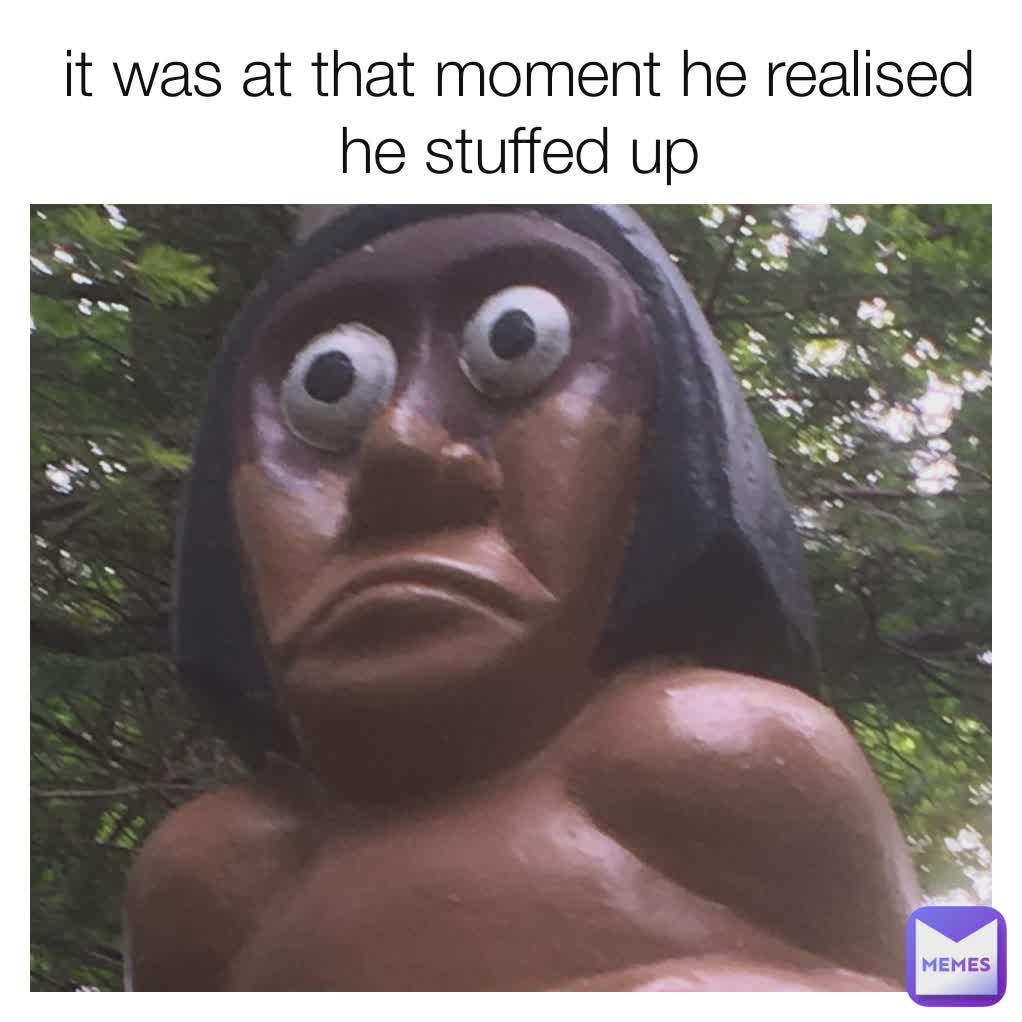 it was at that moment he realised he stuffed up