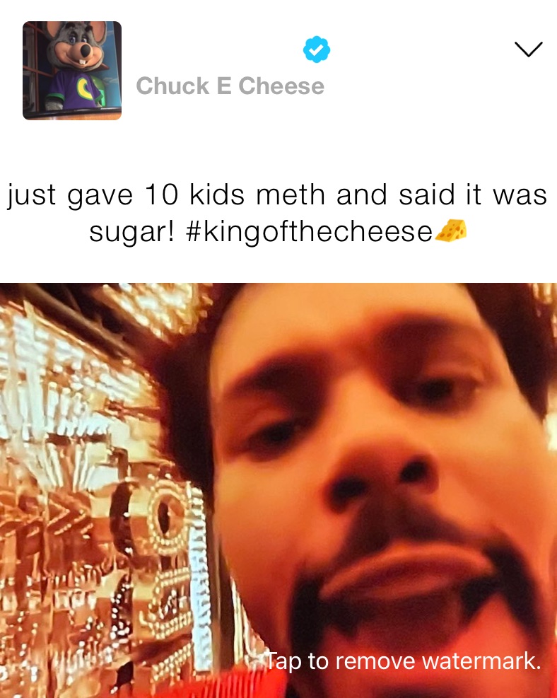 just gave 10 kids meth and said it was sugar! #kingofthecheese🧀