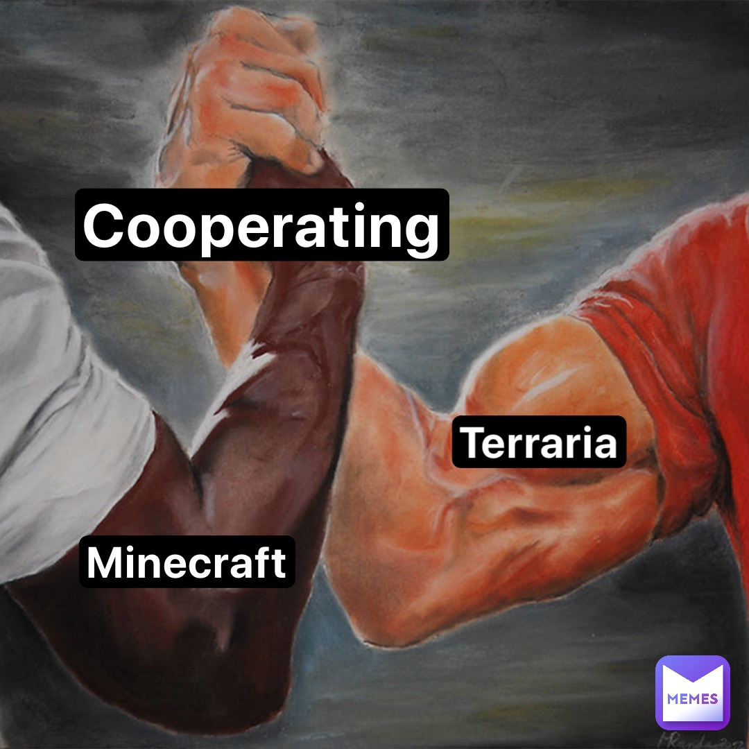 Cooperating Terraria Minecraft