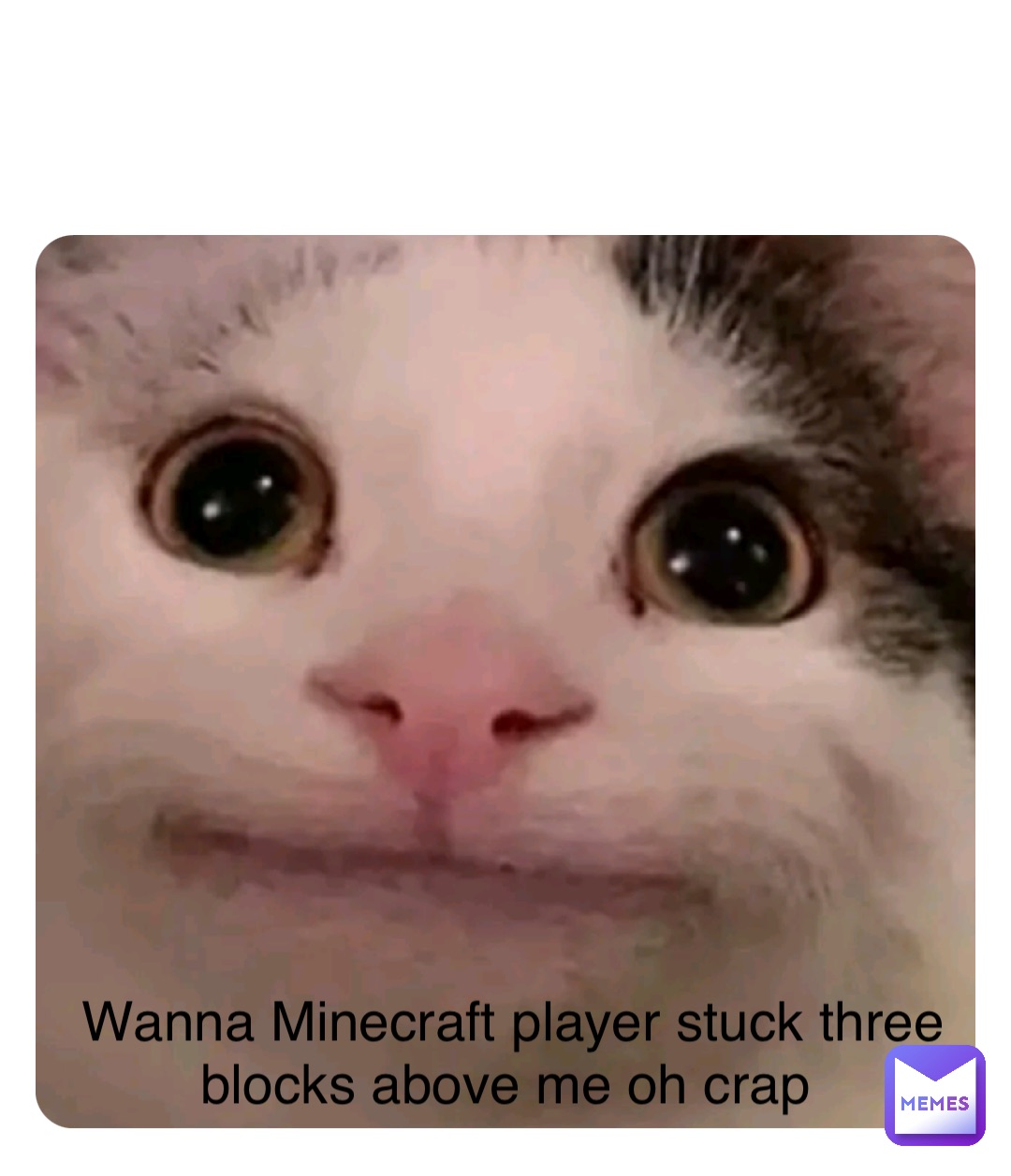 Double tap to edit Wanna Minecraft player stuck three blocks above me oh crap